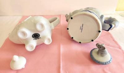 Lot #58 Lot of 2 Elephant-themed Teapots