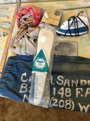 SKIRT MARKER, IRON, PANT STRETCHERS, HANGERS, FABRIC AND MATERIAL