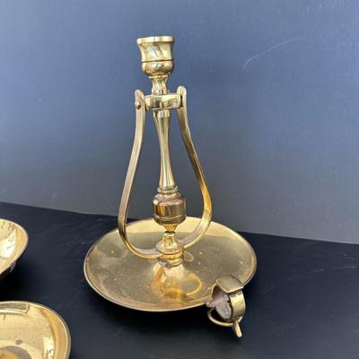 Lot of 4 - Vintage candle holders and snuffer