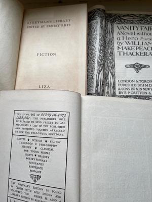 Two leather bound books and variety of vintage