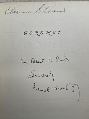 Signed by author, Manuel Komroff “Coronet”