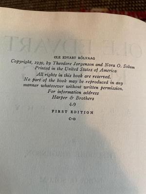 OE Rolvaag books - three are First Edition
