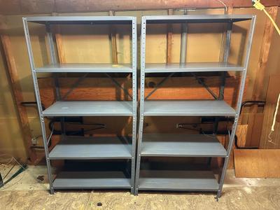 2 MATCHING METAL SHELVES