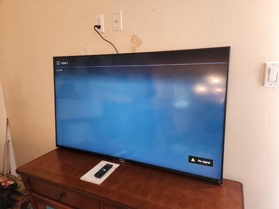 Lot #69 Sony Flat Screen Tv - 55" - Has Remote - Wall mounted - works