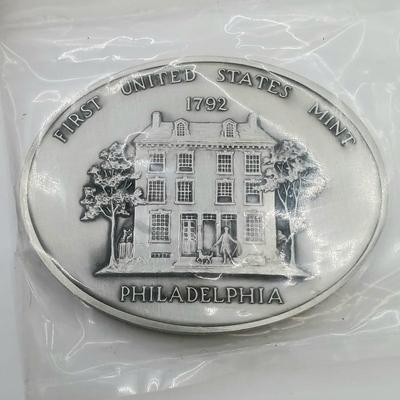 LOT 1: Set of 5 Metal Medallions- Shirley Temple Black, Lorraine, France, Eva Adams & More