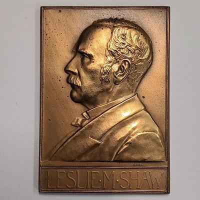 LOT 2: Set of 5 Metal Medallions- Leslie M. Shaw, Stella B. Hackel & More