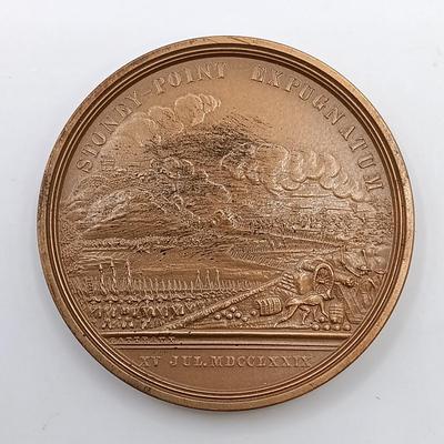 LOT 3: Set of 5 Metal Medallions- Stoney-Point Expugnatum, Charles A. Lindbergh & More