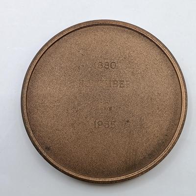 LOT 6: Set of 5 Metal Medallions- Daniel Manning, Charles S. Dewey & More