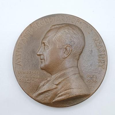 LOT 6: Set of 5 Metal Medallions- Daniel Manning, Charles S. Dewey & More