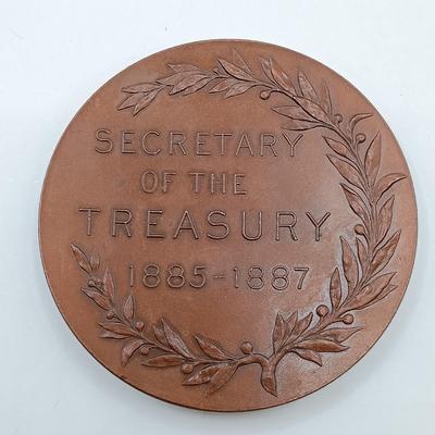 LOT 6: Set of 5 Metal Medallions- Daniel Manning, Charles S. Dewey & More