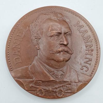 LOT 6: Set of 5 Metal Medallions- Daniel Manning, Charles S. Dewey & More
