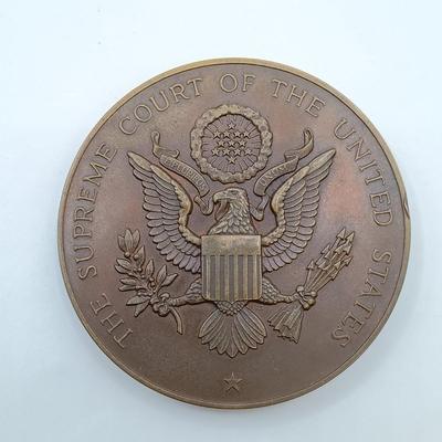 LOT 7: Set of 5 Metal Medallions- Warren E. Burger, Hubert H. Humphrey, Andrew Johnson & More