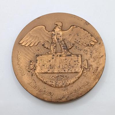 LOT 8: Set of 5 Metal Medallions- Franklin D. Roosevelt, Daniel Manning & More