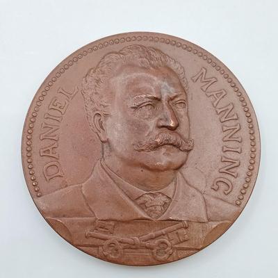 LOT 8: Set of 5 Metal Medallions- Franklin D. Roosevelt, Daniel Manning & More