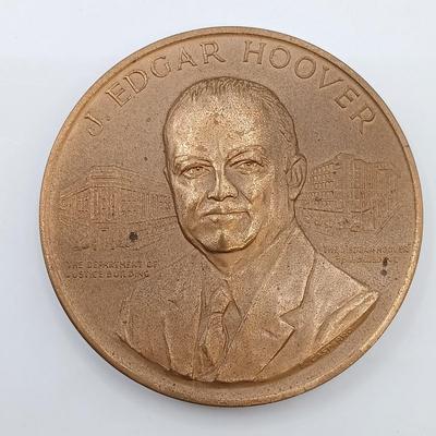 LOT 9: Cyrus McCormick 1931 International Harvester Medal, 1858 US Customhouse Medal & J. Edgar Hoover 1972 Medal