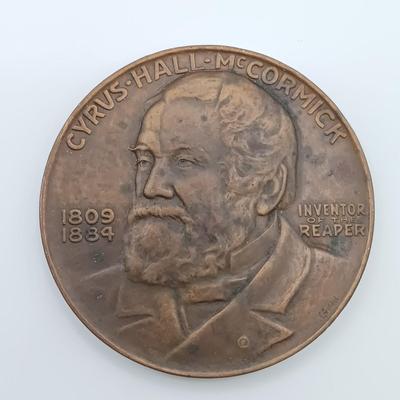 LOT 9: Cyrus McCormick 1931 International Harvester Medal, 1858 US Customhouse Medal & J. Edgar Hoover 1972 Medal