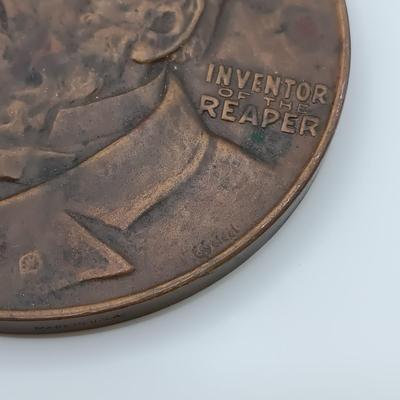 LOT 9: Cyrus McCormick 1931 International Harvester Medal, 1858 US Customhouse Medal & J. Edgar Hoover 1972 Medal