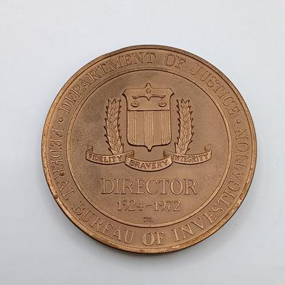 LOT 9: Cyrus McCormick 1931 International Harvester Medal, 1858 US Customhouse Medal & J. Edgar Hoover 1972 Medal