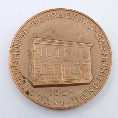 LOT 9: Cyrus McCormick 1931 International Harvester Medal, 1858 US Customhouse Medal & J. Edgar Hoover 1972 Medal
