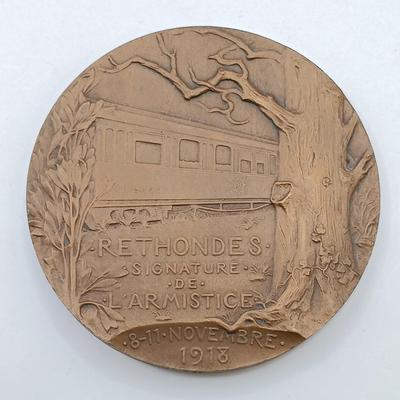 LOT 11: Set of 5 Metal Medallions- Jean Mermoz, Marshal Foch, William H. Seward & More