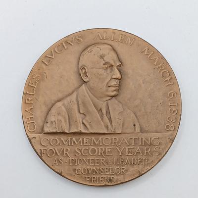 LOT 11: Set of 5 Metal Medallions- Jean Mermoz, Marshal Foch, William H. Seward & More