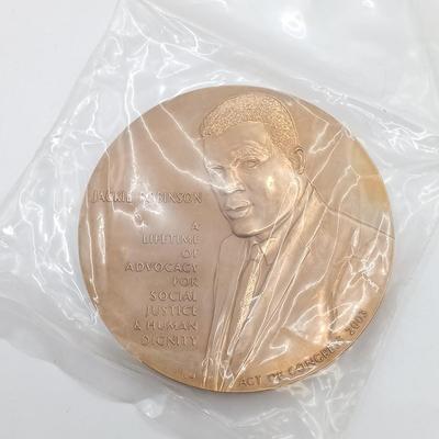 LOT 12: Set of 4 Metal Medallions- Pittsburgh Female College, Gershwin 1985, Jackie Robinson & John Wayne