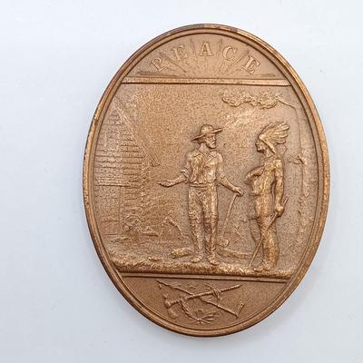 LOT 15: Set of 5 Metal Medallions- Cyrus W. Field Atlantic Telegraph, Simon Wiesenthal, Grover Cleveland & More
