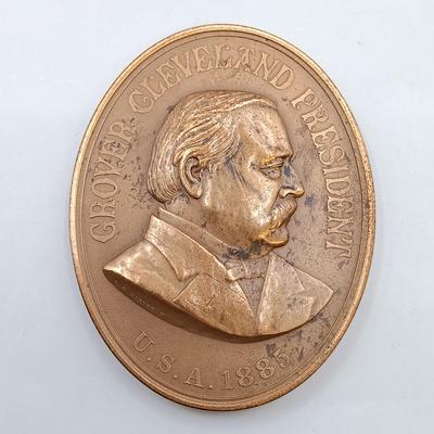 LOT 15: Set of 5 Metal Medallions- Cyrus W. Field Atlantic Telegraph, Simon Wiesenthal, Grover Cleveland & More