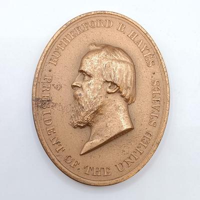 LOT 15: Set of 5 Metal Medallions- Cyrus W. Field Atlantic Telegraph, Simon Wiesenthal, Grover Cleveland & More