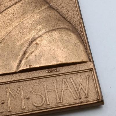 LOT 16: Set of 4 Metal Medallions with Coin Club Plaque- Philadelphia Centennial Exposition, Leslie M. Shaw & More