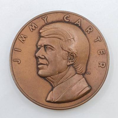 LOT 17: Set of 5 Metal Medallions- Jimmy Carter, Lindbergh Medal of Congress & More