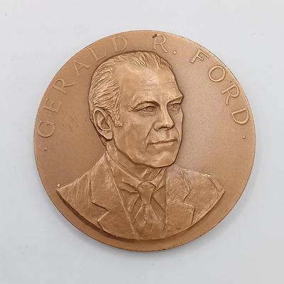 LOT 17: Set of 5 Metal Medallions- Jimmy Carter, Lindbergh Medal of Congress & More