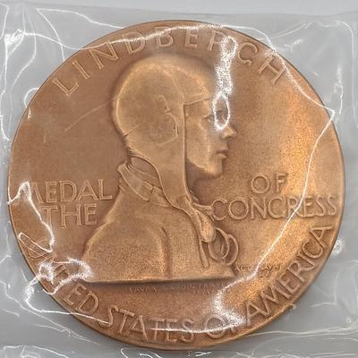 LOT 17: Set of 5 Metal Medallions- Jimmy Carter, Lindbergh Medal of Congress & More