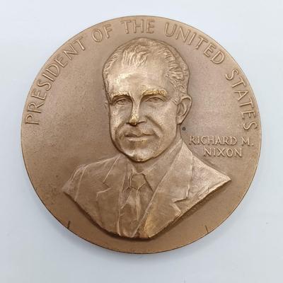 LOT 18: Set of 5 Metal Medallions- Alexander Hamilton, Theodore Roosevelt & More