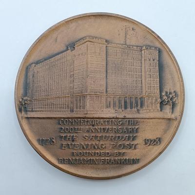 LOT 19: C.C. Wright Engraver American Art Union John Trumbull and Washington Allston Medallions w/ Kilenyi Designed Saturday Evening Post...