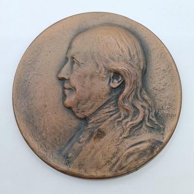 LOT 19: C.C. Wright Engraver American Art Union John Trumbull and Washington Allston Medallions w/ Kilenyi Designed Saturday Evening Post...