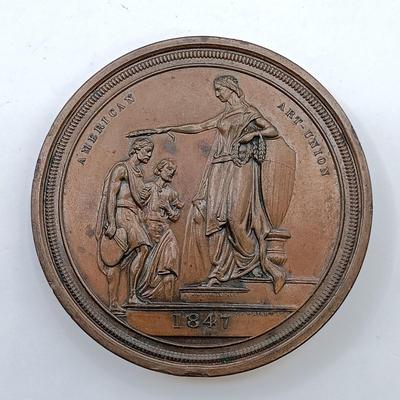 LOT 19: C.C. Wright Engraver American Art Union John Trumbull and Washington Allston Medallions w/ Kilenyi Designed Saturday Evening Post...