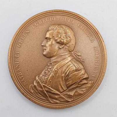 LOT 20: Set of 5 Metal Medallions- Horatio Gates, Nathaniel Green, Diplomatic Medal & More