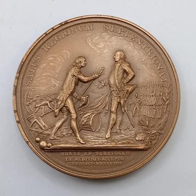 LOT 20: Set of 5 Metal Medallions- Horatio Gates, Nathaniel Green, Diplomatic Medal & More