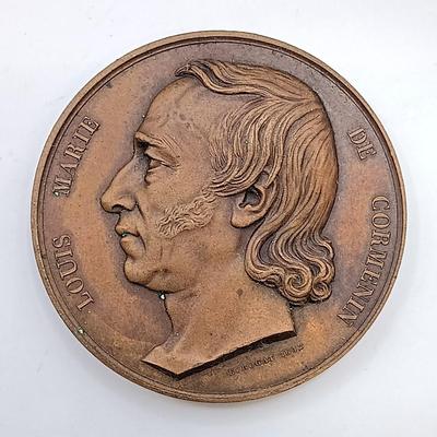 LOT 21: Rogat 1842 Louis Marie Medallion, W.H. Furness Unitarian Society & Louis Agassiz Medallions