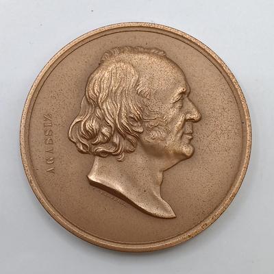 LOT 21: Rogat 1842 Louis Marie Medallion, W.H. Furness Unitarian Society & Louis Agassiz Medallions