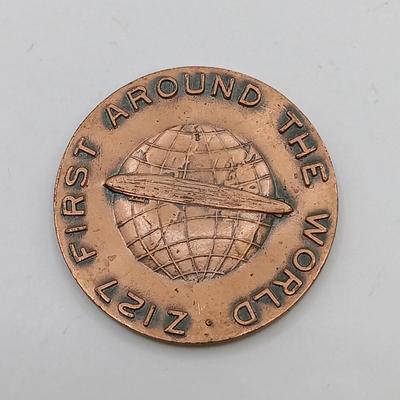 LOT 24: Set of 8 Metal Medallions- John Muir, Public Schools of Buffalo NY, Hugo Eckener & More