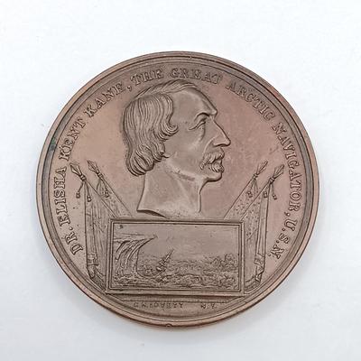 LOT 24: Set of 8 Metal Medallions- John Muir, Public Schools of Buffalo NY, Hugo Eckener & More