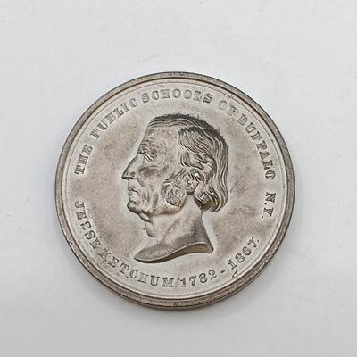 LOT 24: Set of 8 Metal Medallions- John Muir, Public Schools of Buffalo NY, Hugo Eckener & More