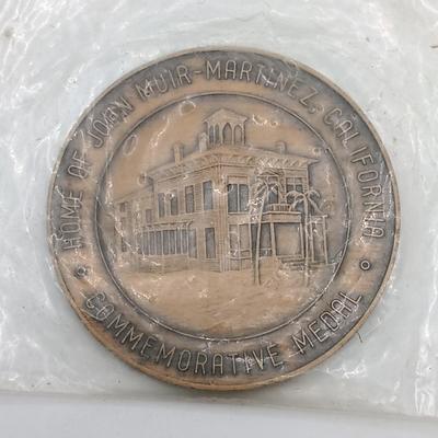 LOT 24: Set of 8 Metal Medallions- John Muir, Public Schools of Buffalo NY, Hugo Eckener & More