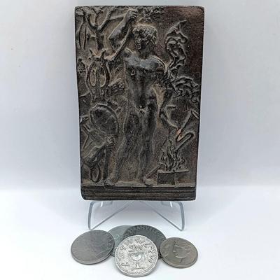 LOT 25: Alva Museum Replica of 'The Genius of Music' with Coins