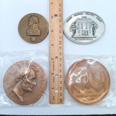 LOT 26: George Washington Bicentennial Medal, Martha Washington Annual Assay Commission, Abraham Lincoln & John and Abigail Adams...
