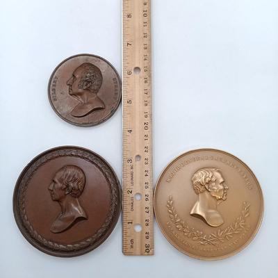 LOT 27: C.C. Wright Engraver Gilbert Stuart, Zachary Taylor & Henry Clay Medallions