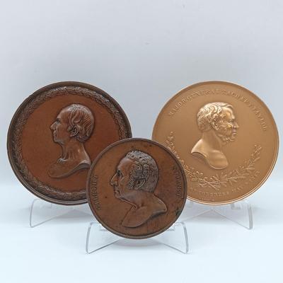 LOT 27: C.C. Wright Engraver Gilbert Stuart, Zachary Taylor & Henry Clay Medallions