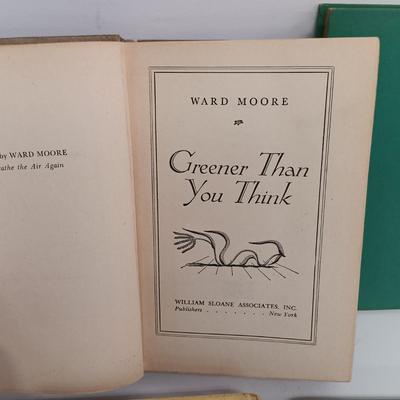LOT 112: Vintage Sci-Fi Hardback Books- Greener Than You Think 1947 First Edition, Mr. Adam 1946 & More